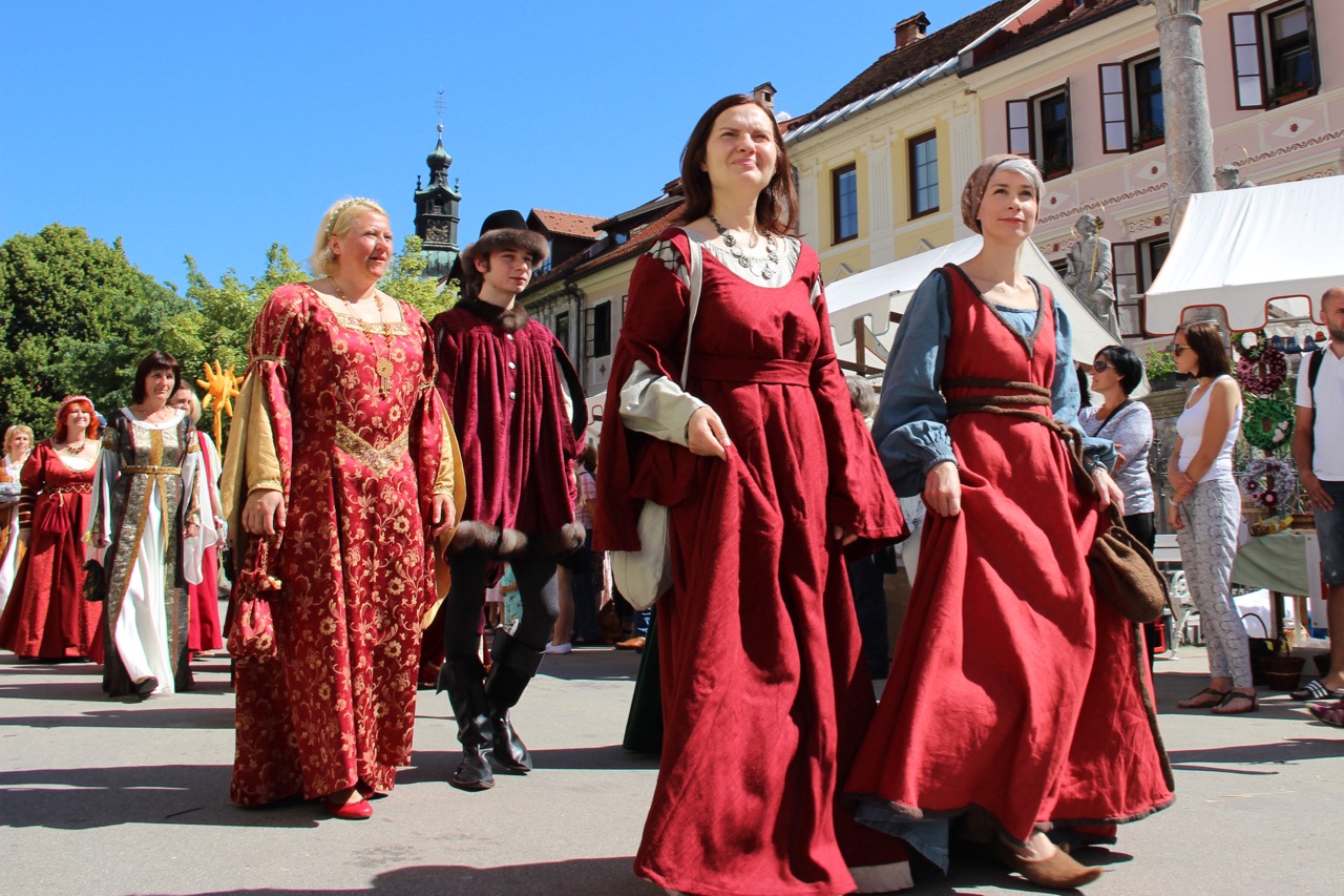 Auf dem Mittelalterfest in Škofja Loka