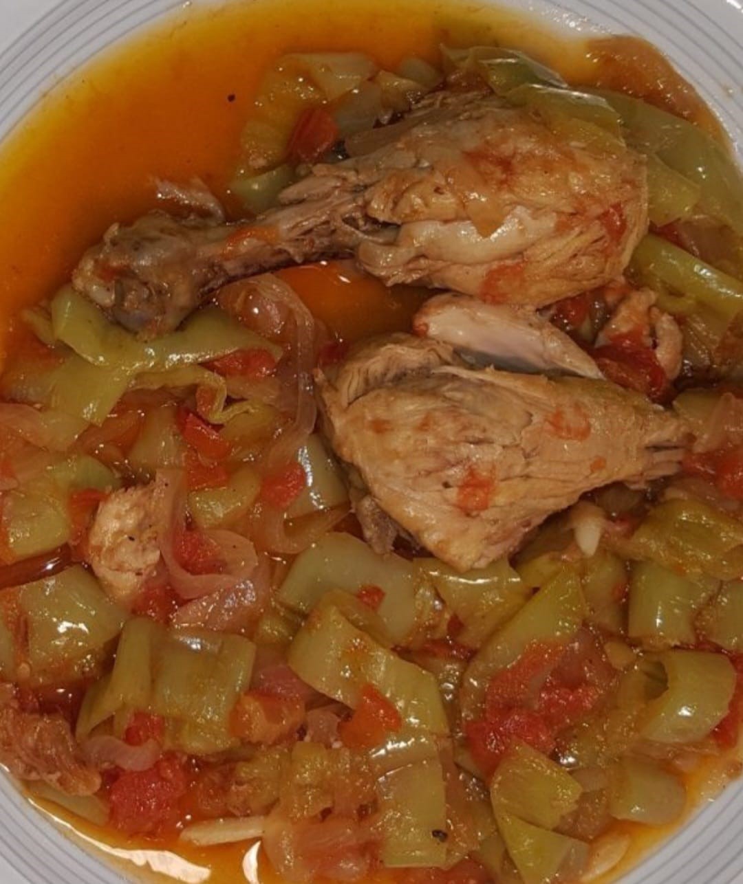 Chicken with Onions and Peppers & Yoghurt